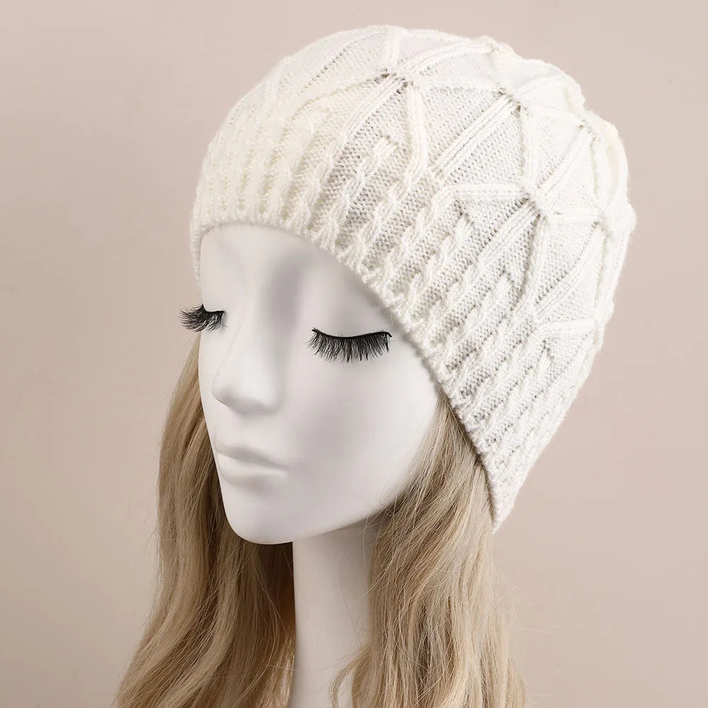 Fashion New Women Beanies Skullies Hat Cap Lady Spring Autumn Winter Solid Knitted Hollow Out Casual Bone Soft Cap Hat For Women