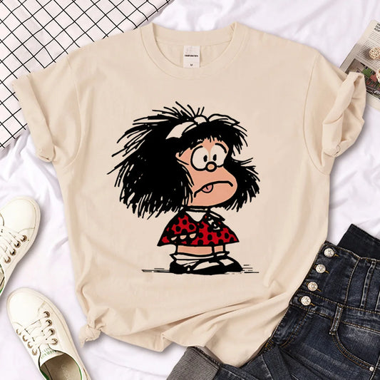 Mafalda t-shirts women Japanese Tee female funny designer graphic clothes