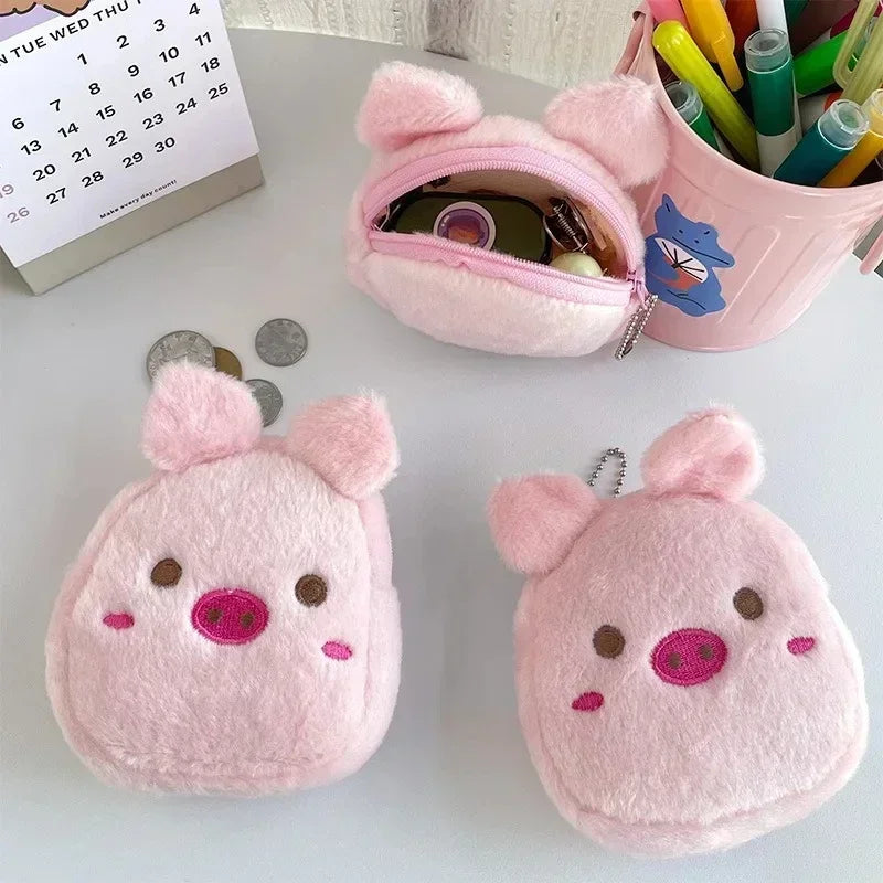 Animal Shape Plush Coin purse Headphone Bag Zipper Money Duck Women Coin Wallet Bag Kawai Card Key Money Coin Purse Bags Gift