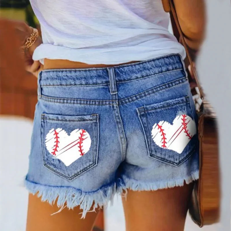 Ripped Vintage Denim Women Jeans Shorts Washed Tassel Button High Waist Holes Spliced Summer Pockets Distressed 2025 Basics