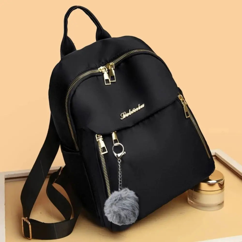 Unisex Black Oxford Backpack