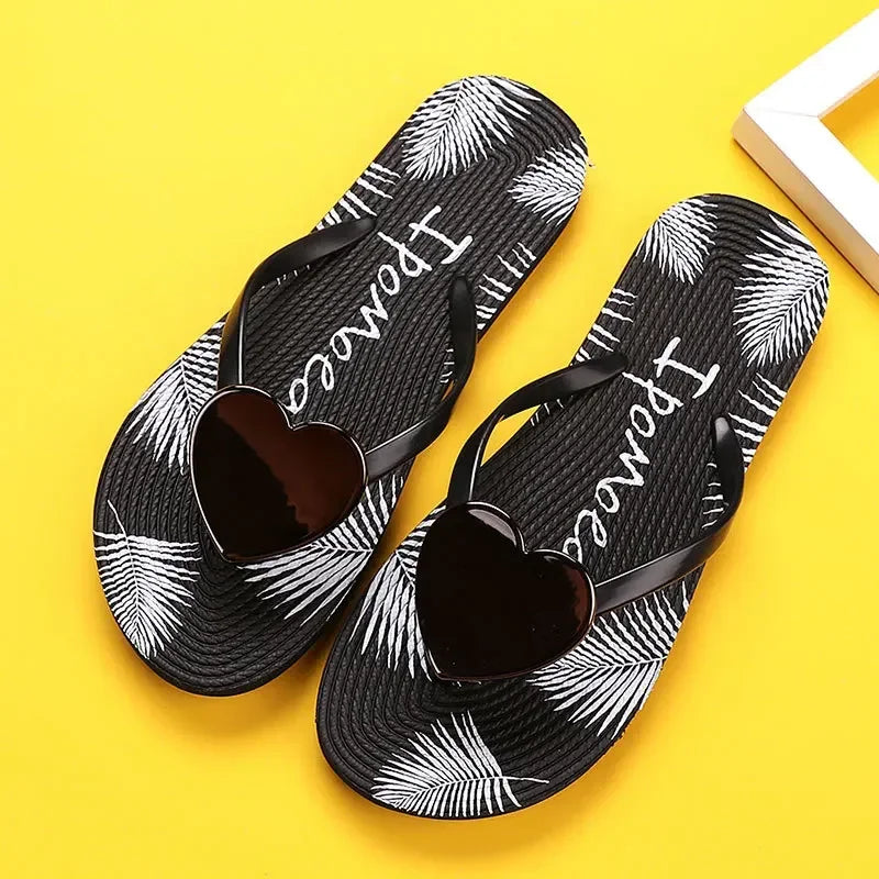 House Slipper Women Heart Love Cloud Sandals Summer Flip Flops Beach Slides Casual Home Shoes Platform Bathroom Flat Female