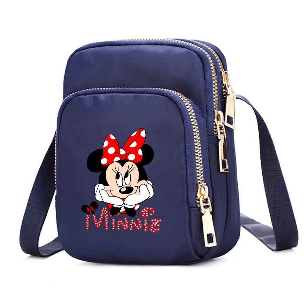 Mickey Minnie Mouse Women Shoulder Bags Cell Phone Purse Crossbody Shoulder Strap Handbag Female Girls Bags Teenagers Bag Gift