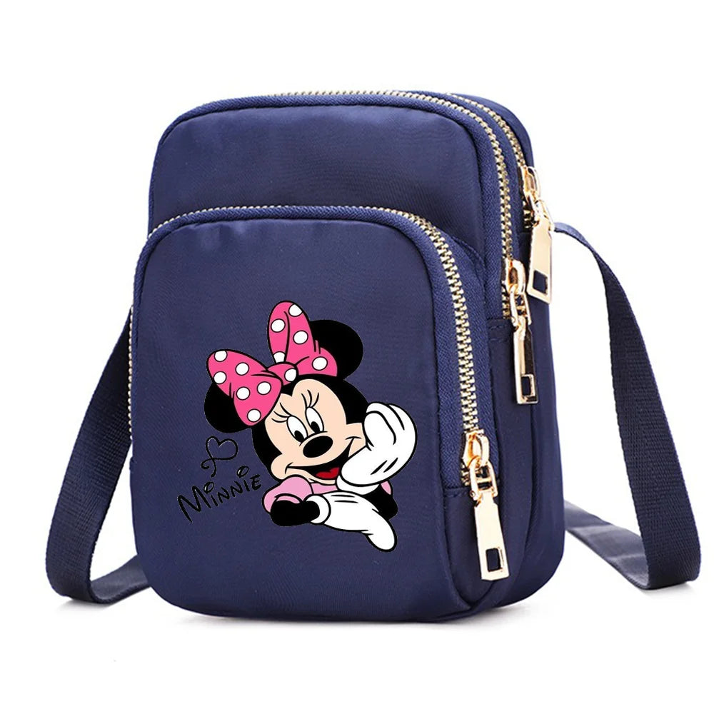 Mickey Minnie Mouse Women Shoulder Bags Cell Phone Purse Crossbody Shoulder Strap Handbag Female Girls Bags Teenagers Bag Gift