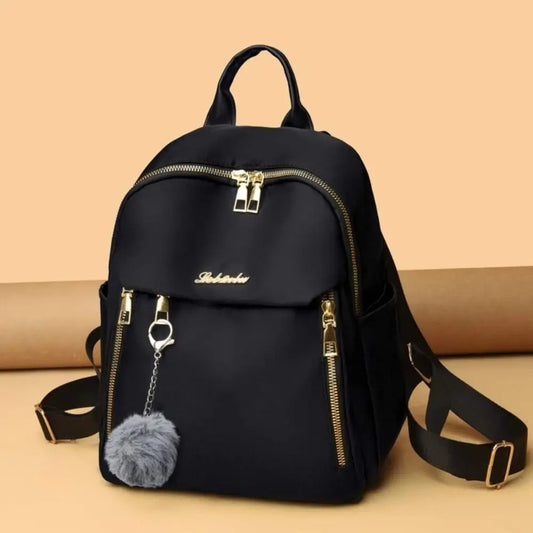 Unisex Black Oxford Backpack