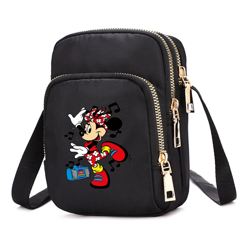 Mickey Minnie Mouse Women Shoulder Bags Cell Phone Purse Crossbody Shoulder Strap Handbag Female Girls Bags Teenagers Bag Gift