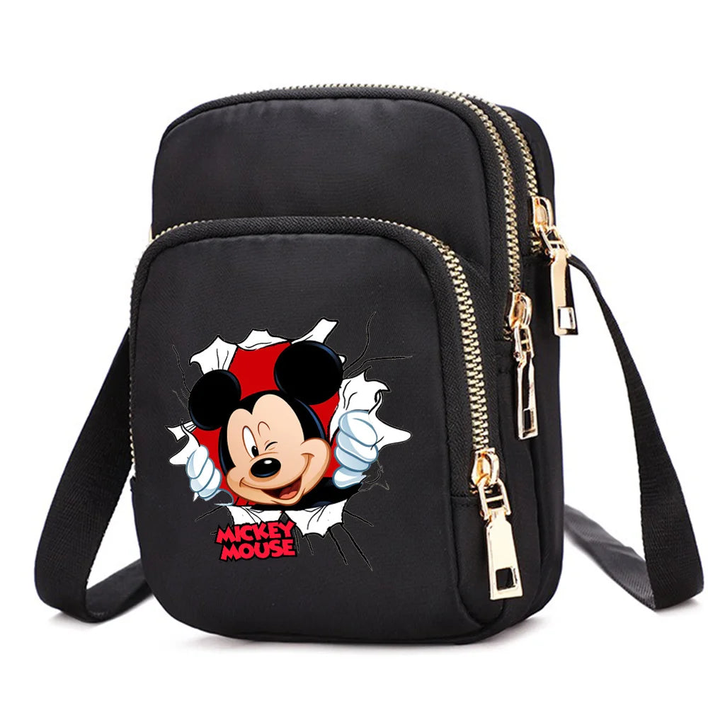 Mickey Minnie Mouse Women Shoulder Bags Cell Phone Purse Crossbody Shoulder Strap Handbag Female Girls Bags Teenagers Bag Gift