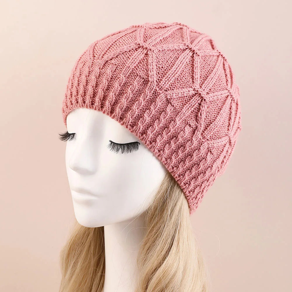 Fashion New Women Beanies Skullies Hat Cap Lady Spring Autumn Winter Solid Knitted Hollow Out Casual Bone Soft Cap Hat For Women