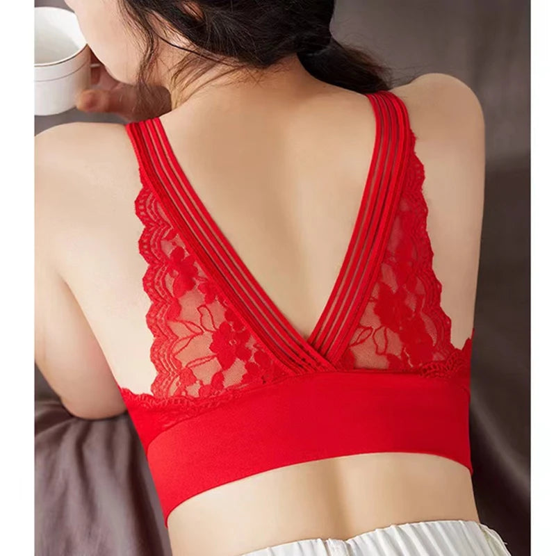 New Sexy Lace Ladies Bra Small Chest Gathered Anti-sagging Sports Beautiful Back Women's Underwear Shockproof Wrapped Chest