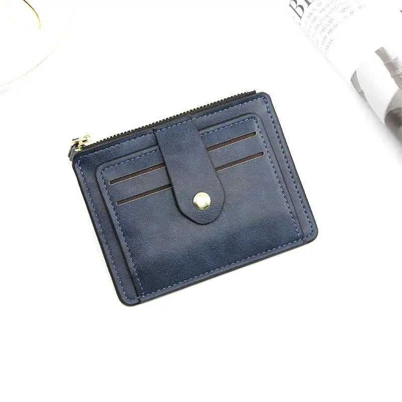 Luxury Small Men's Credit ID Card Holder Wallet Male Slim Leather Wallet with Coin Pocket Brand Designer Purse for Men Women