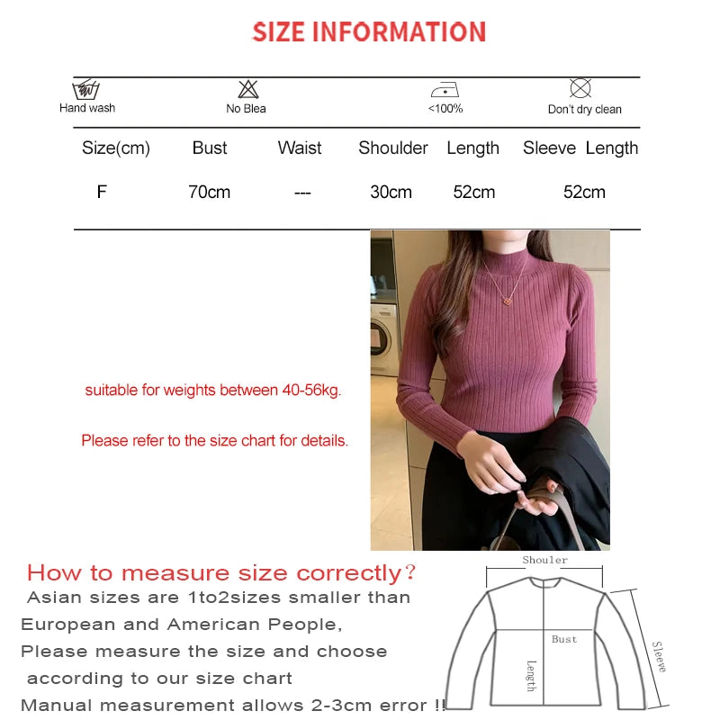 Women's Slim Fit Cashmere Knitted Sweater