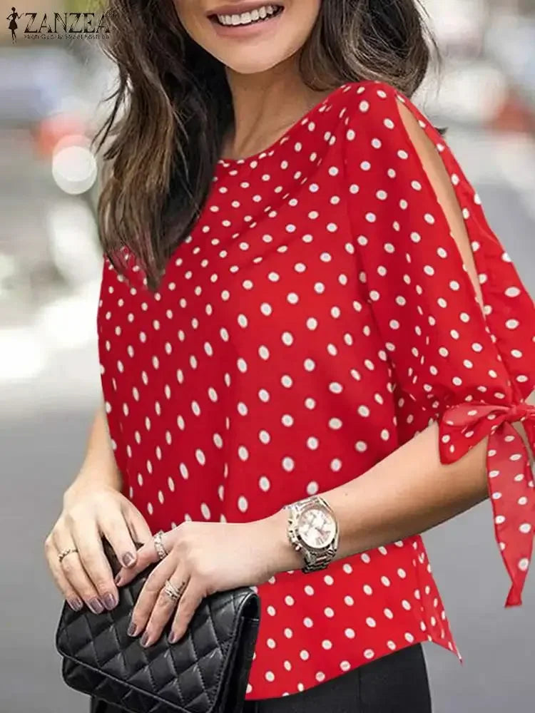 Women’s Casual Polka Dot Tunic Blouse