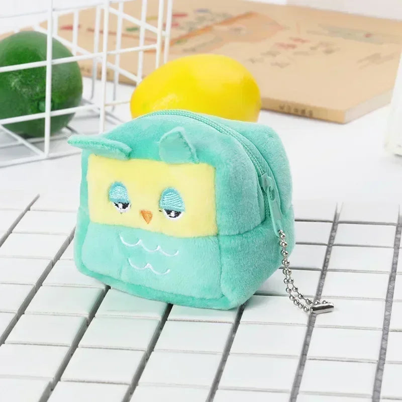 Animal Shape Plush Coin purse Headphone Bag Zipper Money Duck Women Coin Wallet Bag Kawai Card Key Money Coin Purse Bags Gift