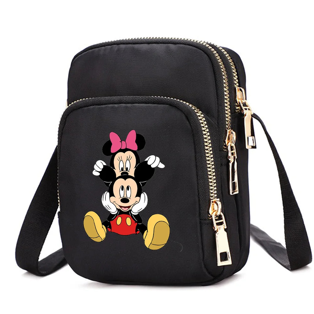 Mickey Minnie Mouse Women Shoulder Bags Cell Phone Purse Crossbody Shoulder Strap Handbag Female Girls Bags Teenagers Bag Gift