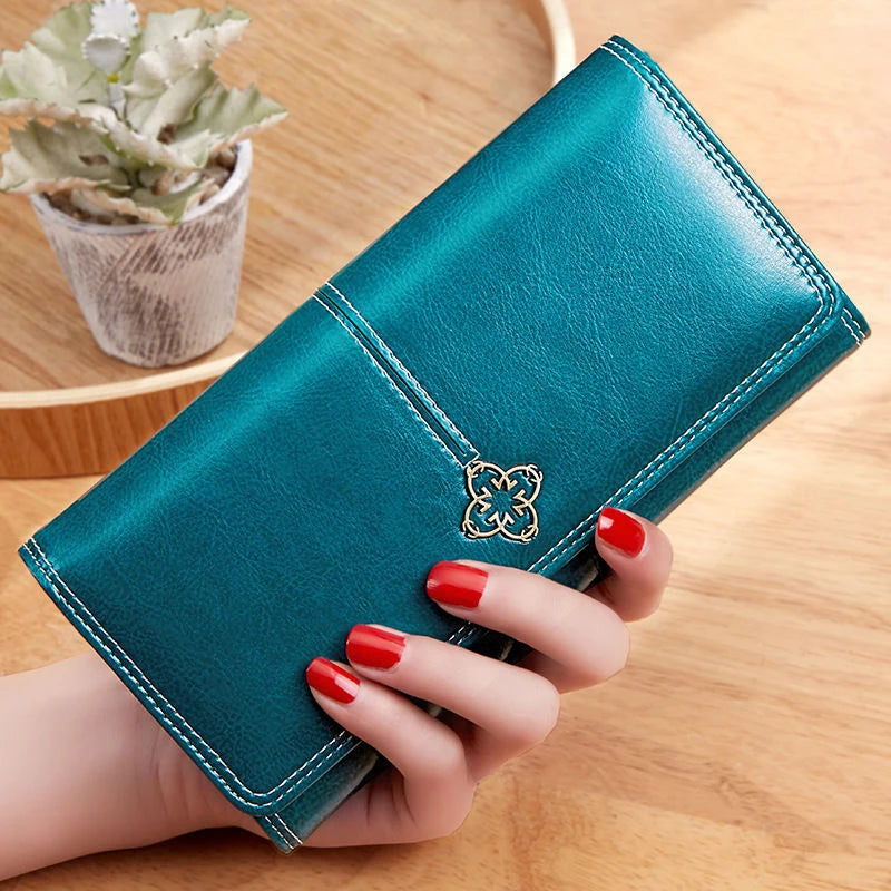 Women's Leather Wallet	Woman Luxury Long Wallets Fashion Women Purses Money Bags 2022 Handbags Womens Purse Cards Holder