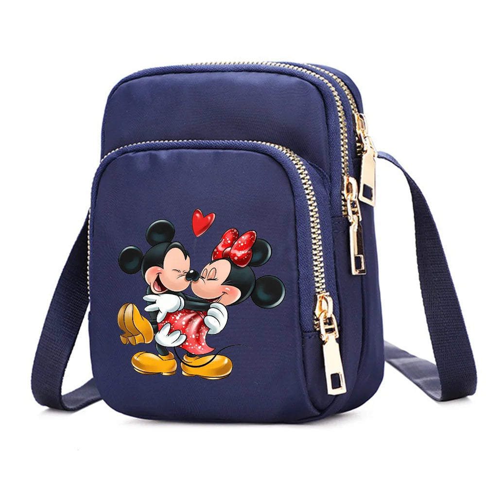 Mickey Minnie Mouse Women Shoulder Bags Cell Phone Purse Crossbody Shoulder Strap Handbag Female Girls Bags Teenagers Bag Gift