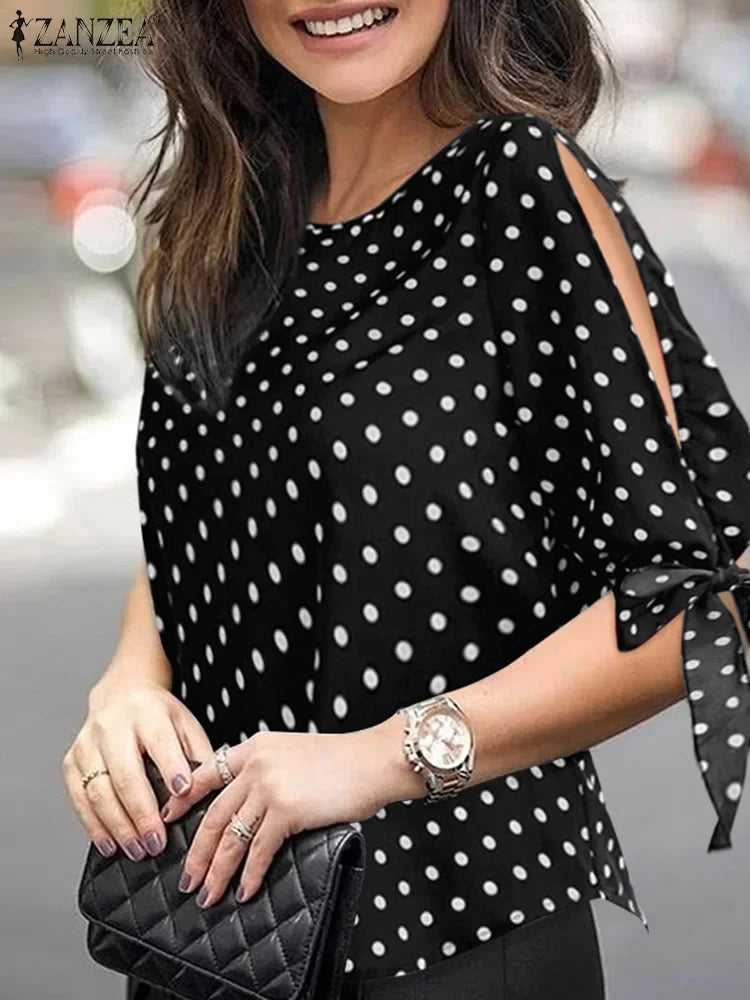 Women’s Casual Polka Dot Tunic Blouse