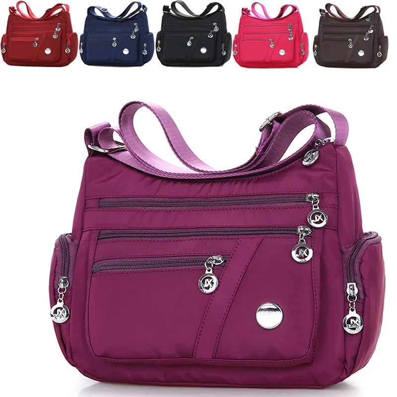 Waterproof Large Capacity Women Crossbody Bag Tote Casual Nylon Shoulder Bag Purse Handbag Lightweight Travel Messenger Bag