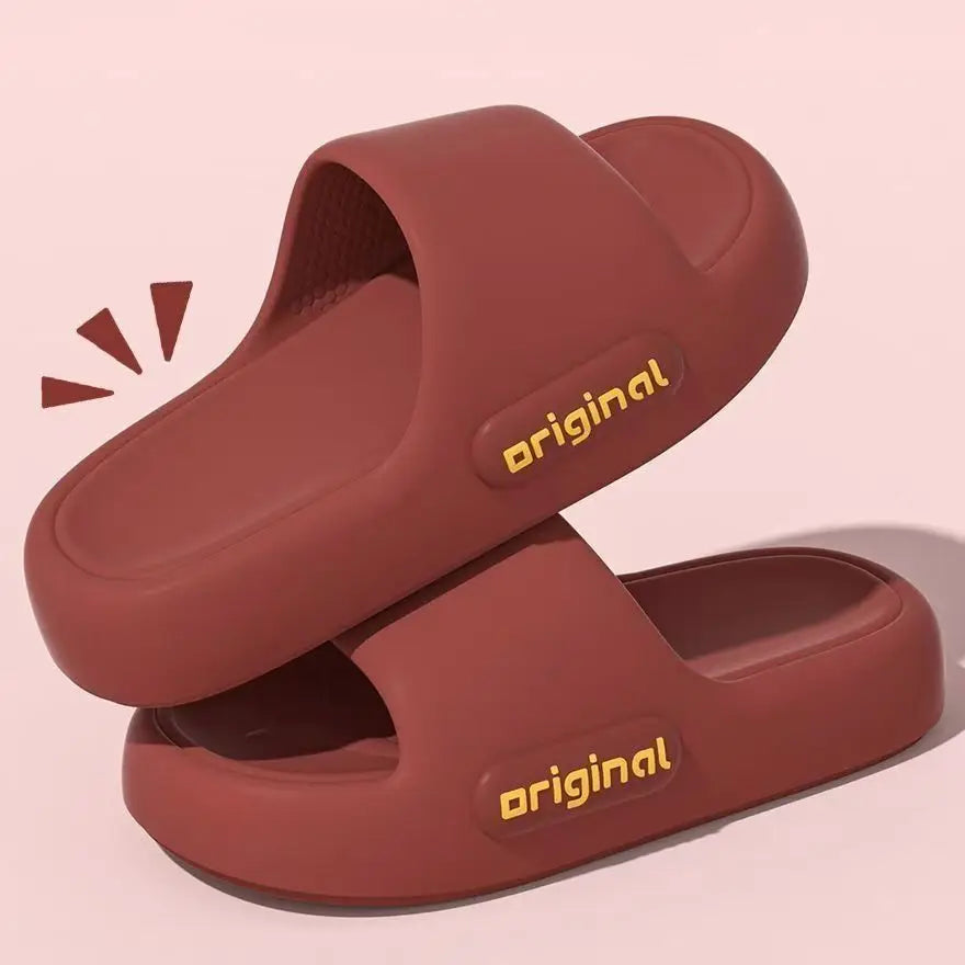 New Summer Platform Cloud Slippers Women Comfy Solid Color Soft Sole EVA Pillow Slides Woman Couple Non Slip Beach Flip Flops