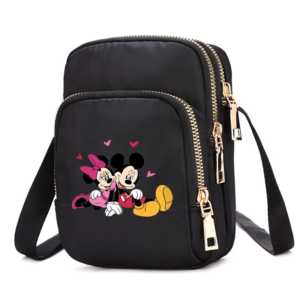 Mickey Minnie Mouse Women Shoulder Bags Cell Phone Purse Crossbody Shoulder Strap Handbag Female Girls Bags Teenagers Bag Gift