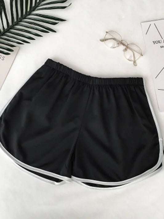 Simple Women Casual Shorts Patchwork Body Fitness Workout Summer Shorts Female Elastic Skinny Slim Beach Egde Short Hot