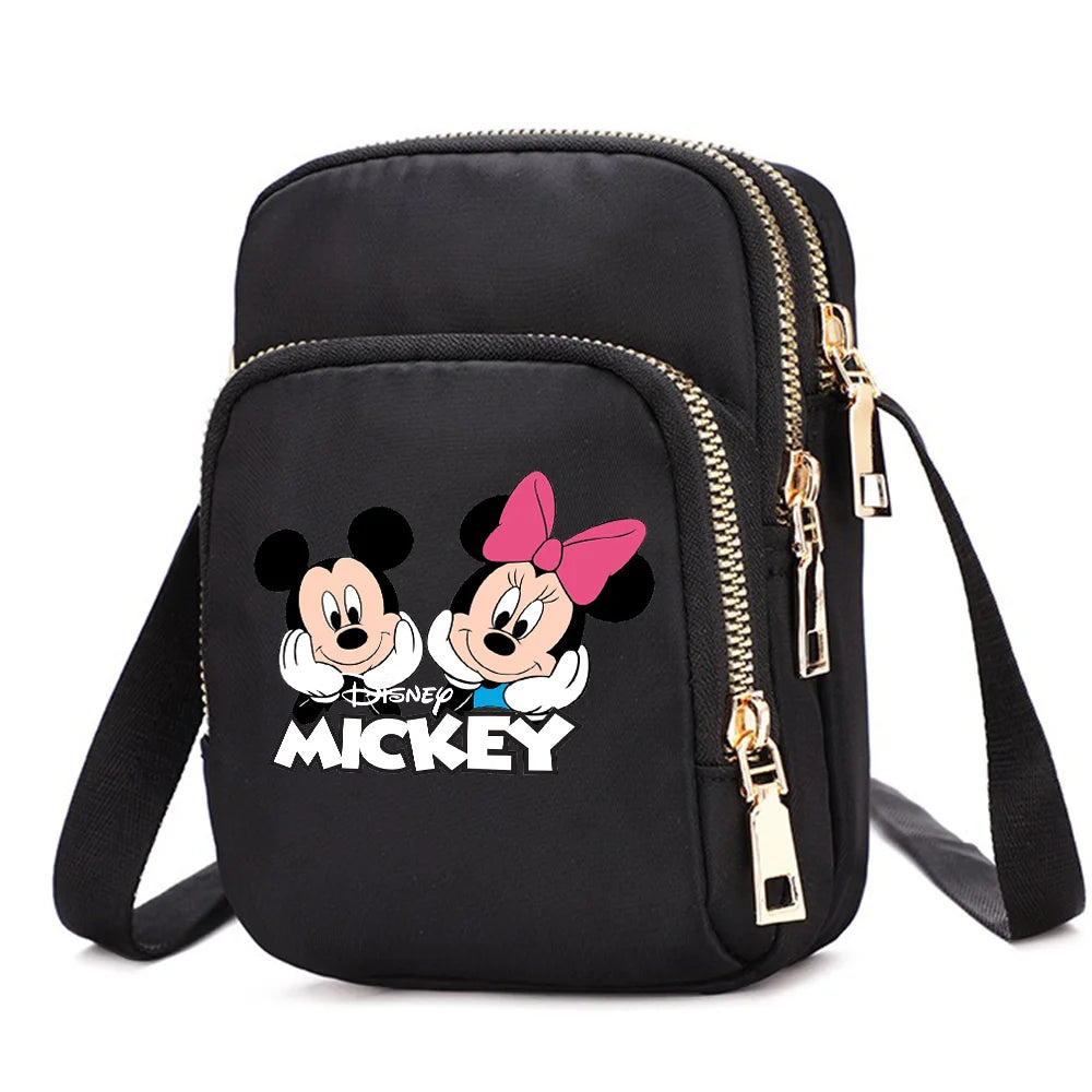 Mickey Minnie Mouse Women Shoulder Bags Cell Phone Purse Crossbody Shoulder Strap Handbag Female Girls Bags Teenagers Bag Gift